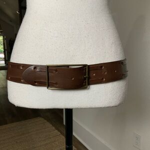 Banana Republic Slotted Pattern & Brass Buckle Belt Size Medium